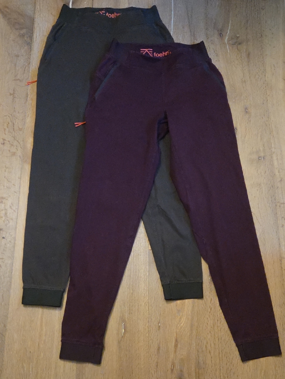 Lot Of 2 Foehn Brise Jogger Technical Stretch Pants Burgundy Olive Green 4